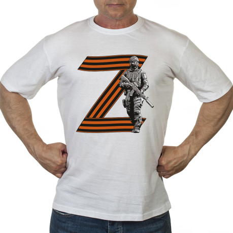 Белая футболка "За участие в операции Z" 