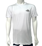 Белая мужская футболка Nomadic с оригинальным принтом