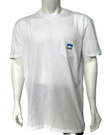Белая мужская футболка Nomadic с сине-черным принтом