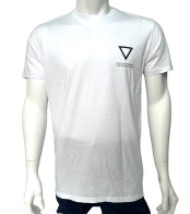 Белая мужская футболка NXP с черным принтом