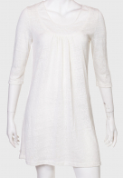 Белое платье-трапеция без рукавов
