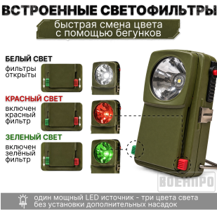 Военный трехцветный сигнальный фонарь Mactronic с универсальным креплением