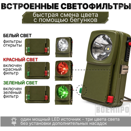 Военный трехцветный сигнальный фонарь Mactronic с универсальным креплением
