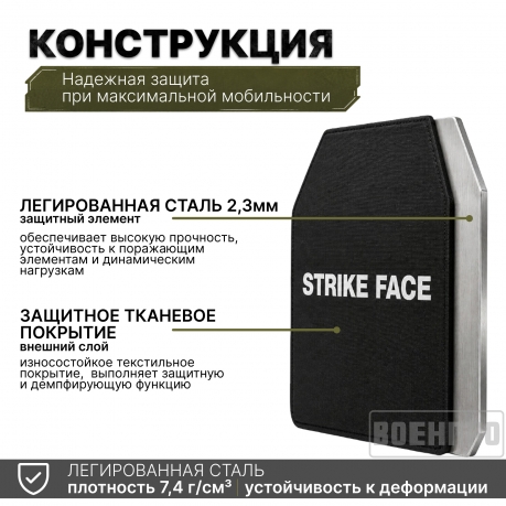 Комплект бронеплит 250х300мм NIJ IIIA+ из легированной стали (2 шт) Комплект бронеплит 250х300мм NIJ IIIA+ из легированной стали (2 шт)