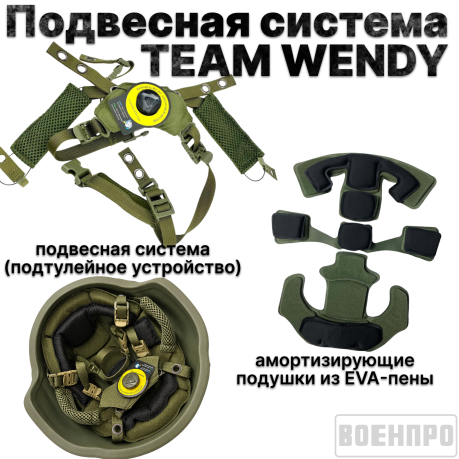 Баллистический композитный шлем ACH MICH NIJ IIIA Ops-Core (олива)