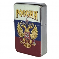 Патриотическая бензиновая зажигалка с гербом России