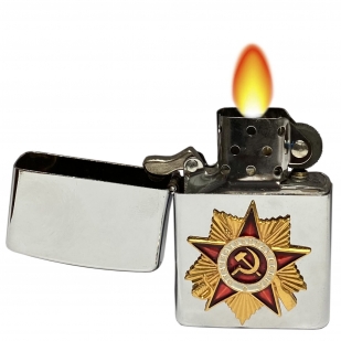 Бензиновая зажигалка с орденом Отечественной войны