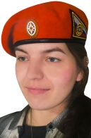 Берет МЧС с кокардой и нашивкой