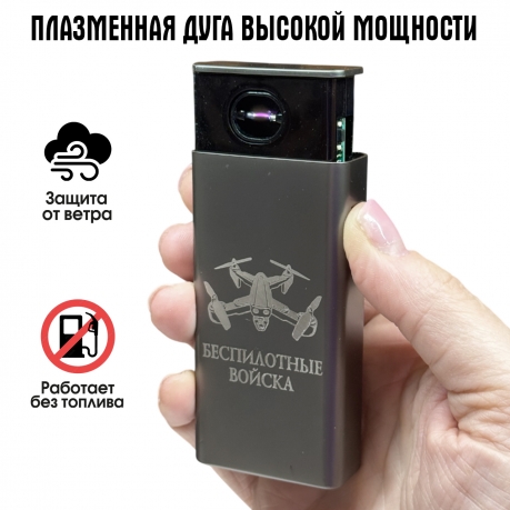 Электронная USB-зажигалка "Беспилотные войска" в подарочной коробке Электронная USB-зажигалка "Беспилотные войска" в подарочной коробке
