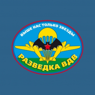 Бирюзовая футболка с эмблемой и девизом разведчиков ВДВ