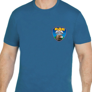 Бирюзовая футболка "ВДВ" с головой орла