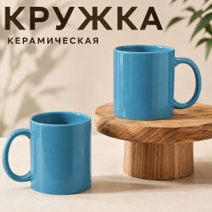 Бирюзовая керамическая кружка