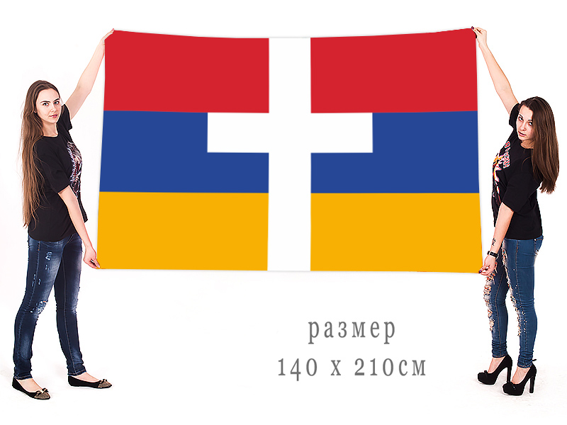 Большой флаг Армении с крестом