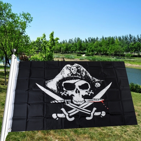 Большой пиратский флаг с люверсами