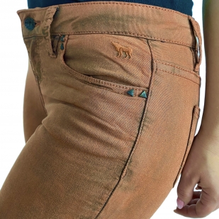 Бомбические женские джинсы скинни NONAME с «ржавым» принтом