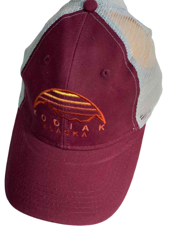 Бордовая бейсболка с сеткой Kodiak Alaska