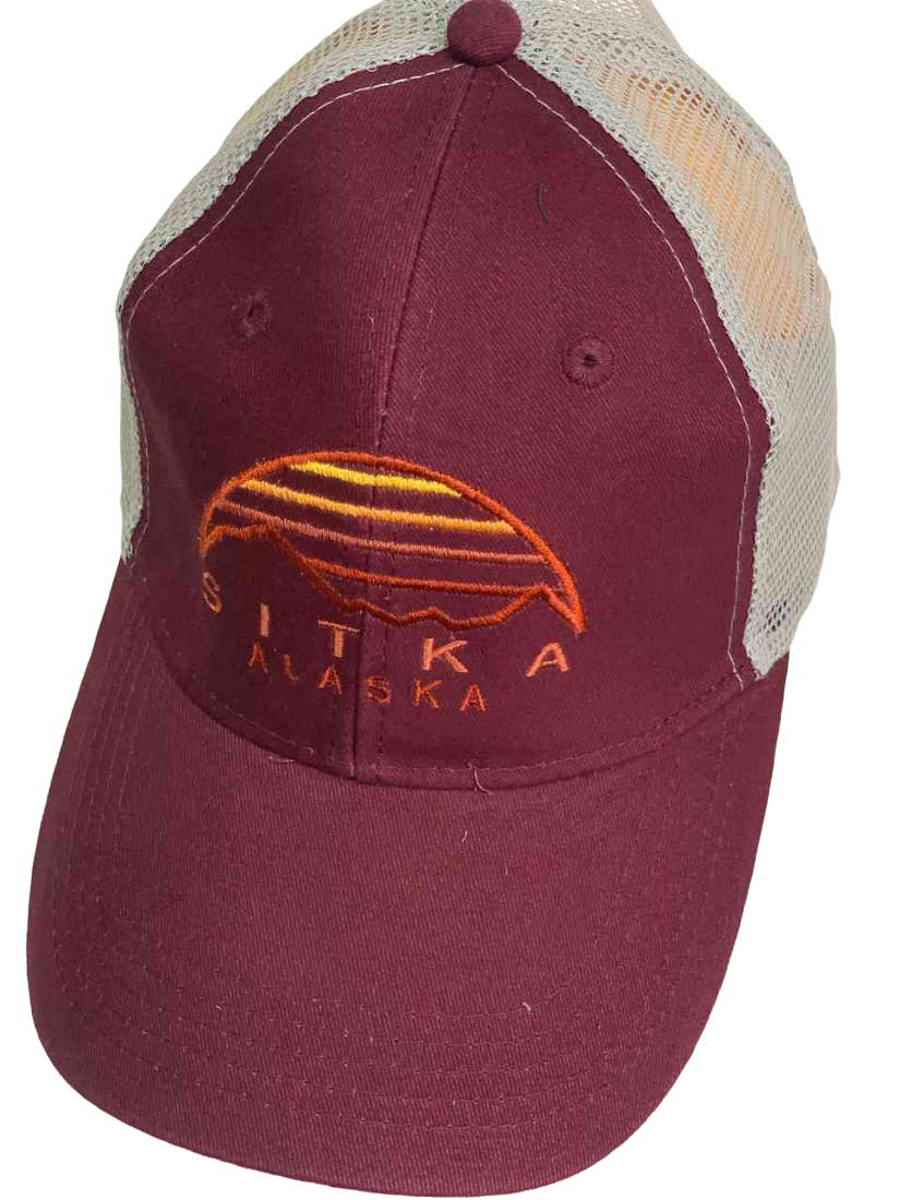 Бордовая кепка с сеткой Sitka Alaska №6323
