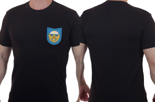 Черная армейская футболка с вышитым знаком 242-го УЦ ВДВ - купить в подарок