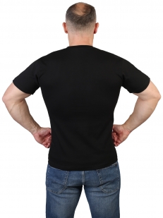Черная мужская футболка с принтом Росгвардия