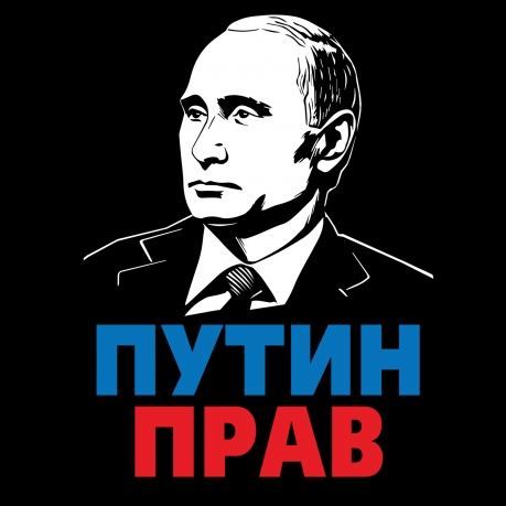 Черная футболка "Путин прав" - авторский принт