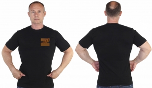 Чёрная футболка с гвардейским термотрансфером Z