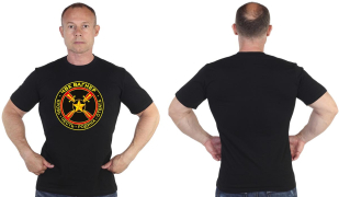 Черная футболка с принтом ЧВК "Вагнер"