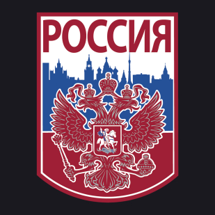 Черная футболка с принтом Россия