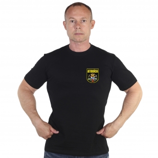 Чёрная футболка с термотрансфером Автовойска