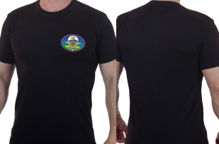 Чёрная футболка с термотрансфером "Эмблема ВДВ"