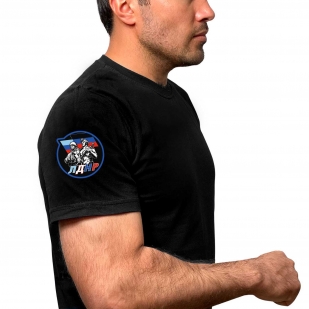 Чёрная футболка с термотрансфером ЛДНР на рукаве