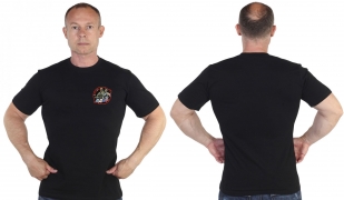 Чёрная футболка с термотрансфером ЛДНР Zа праVду