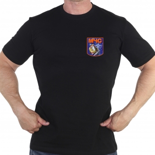 Чёрная футболка с термотрансфером МЧС