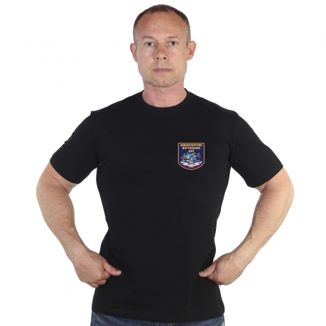 Чёрная футболка с термотрансфером Министерство Внутренних Дел