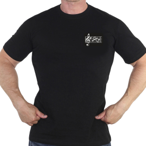 Черная футболка с термотрансфером "Музыканты"