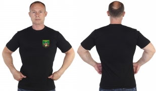 Чёрная футболка с термотрансфером пограничных войск