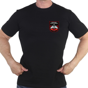 Чёрная футболка с термотрансфером "РВСН"