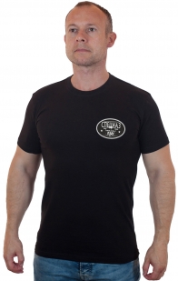 Чёрная футболка с термотрансфером "Спецназ ГРУ"