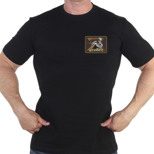 Черная футболка с термотрансфером в стиле Z "Штурм"