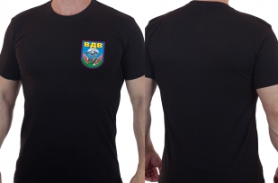 Чёрная футболка с термотрансфером "ВДВ"