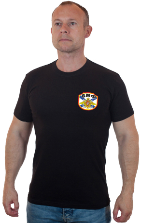 Чёрная футболка с термотрансфером "ВМФ"
