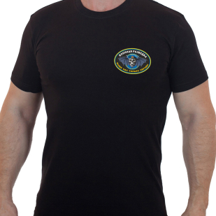 Чёрная футболка с термотрансфером "Военная разведка"