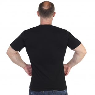 Чёрная футболка с термотрансфером РВСН