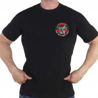 Черная хлопковая футболка с термоаппликацией "Доброволец Z