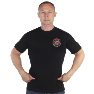 Черная хлопковая футболка с термоаппликацией Доброволец Z