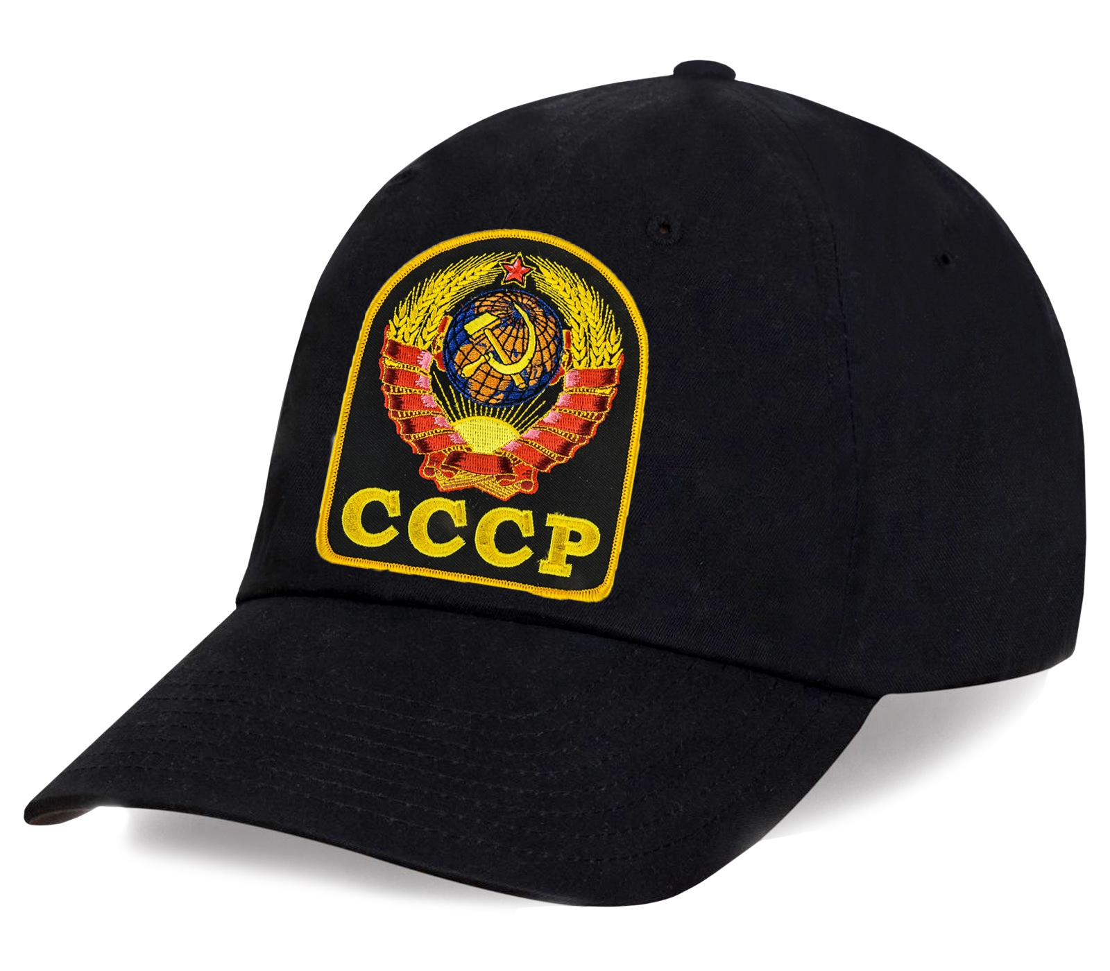 Заказать черную кепку с Гербом СССР по демократической цене