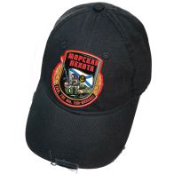 Чёрная кепка с термотрансфером Морская пехота