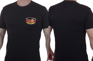 Черная лаконичная футболка с эмблемой ГСВГ- купить с доставкой