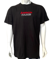 Черная мужская футболка AMERICAN с красно-белым принтом