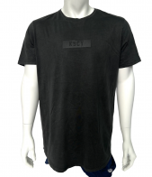 Черная мужская футболка K S C Y с черным принтом