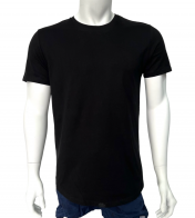 Черная мужская футболка K S C Y с небольшим принтом